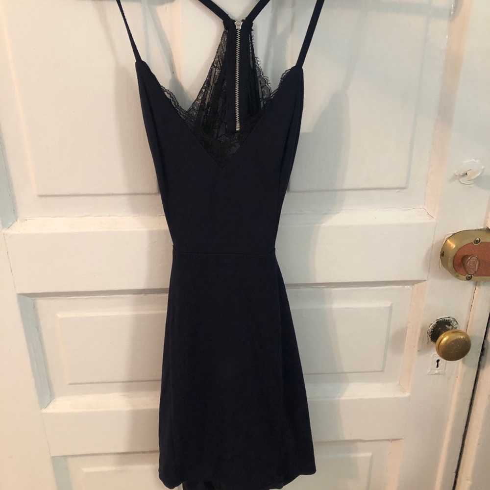 Lulu’s navy and lace dress